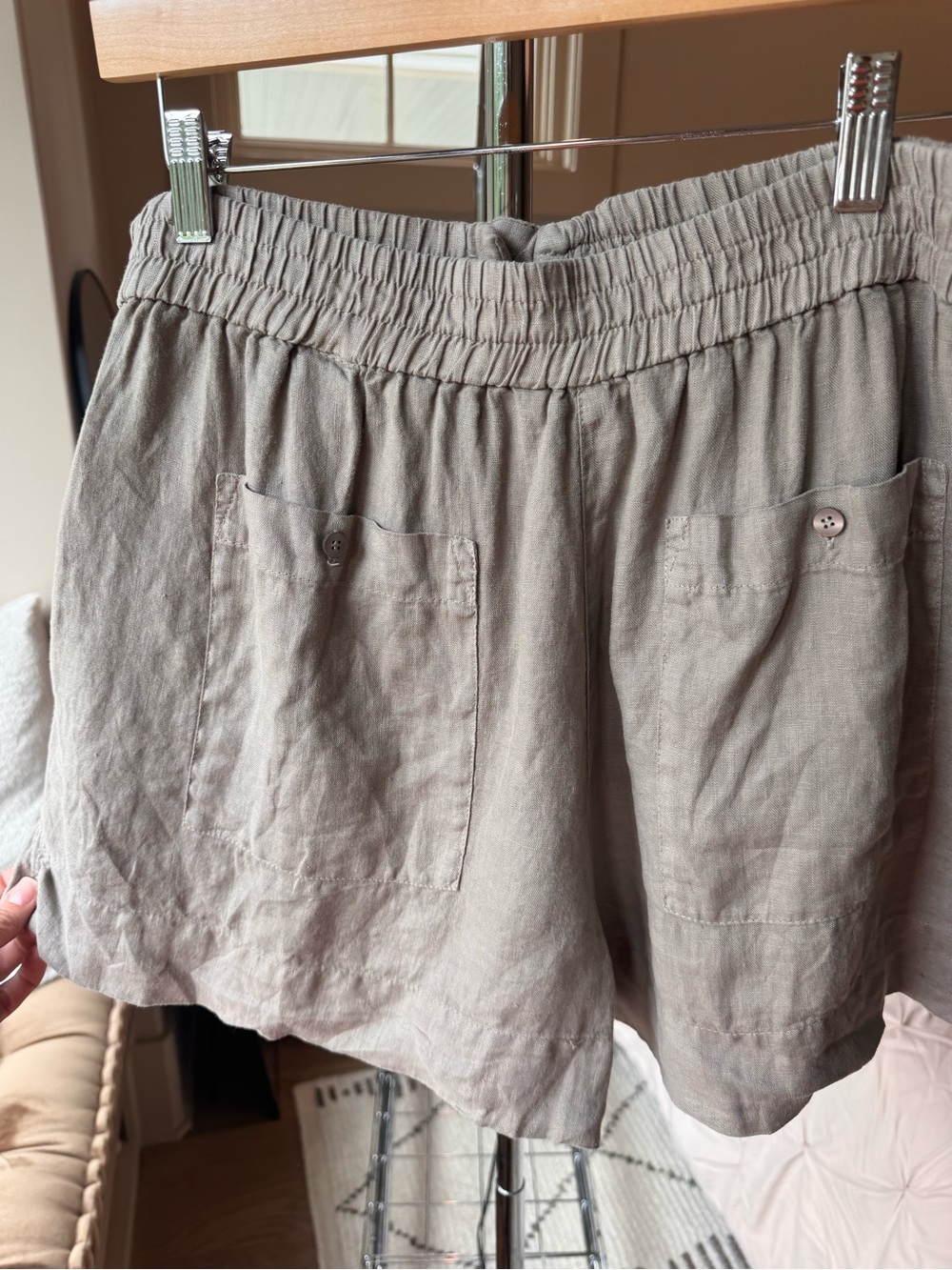 Zara 100% Linen Shorts - Size L vacation summer - Picture 6 of 9